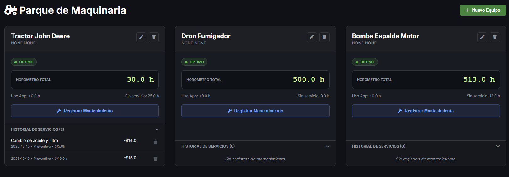 Parque de Maquinaria